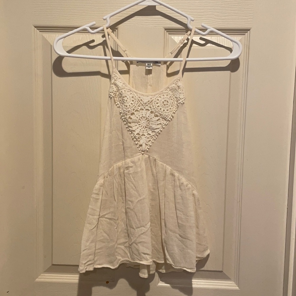 American Eagle Peplum Tank Top w/ Mandala Detail